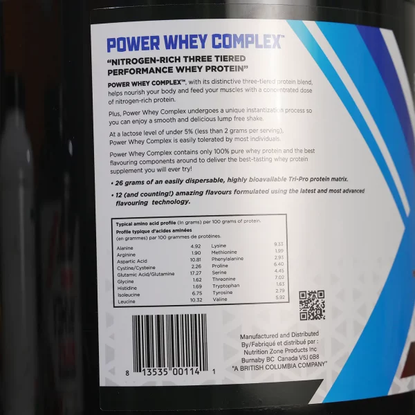 Bảng axit amin BioX Power Whey Complex tính trên 100 g đạm