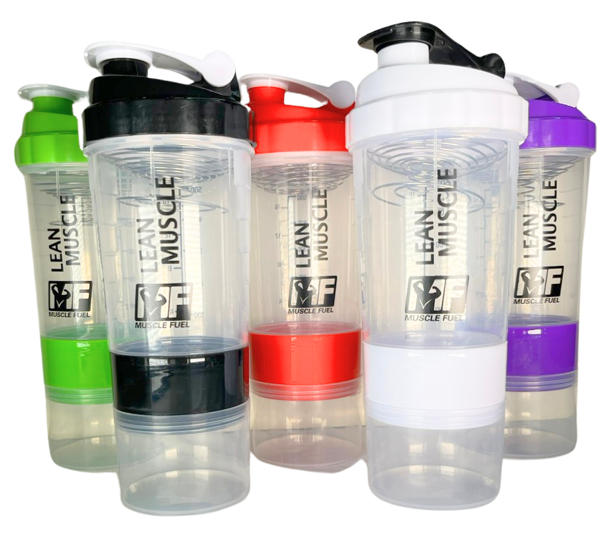 Bình lắc -Shaker 3 ngăn Muscle Fuel 500ml có con lắc lò xo.