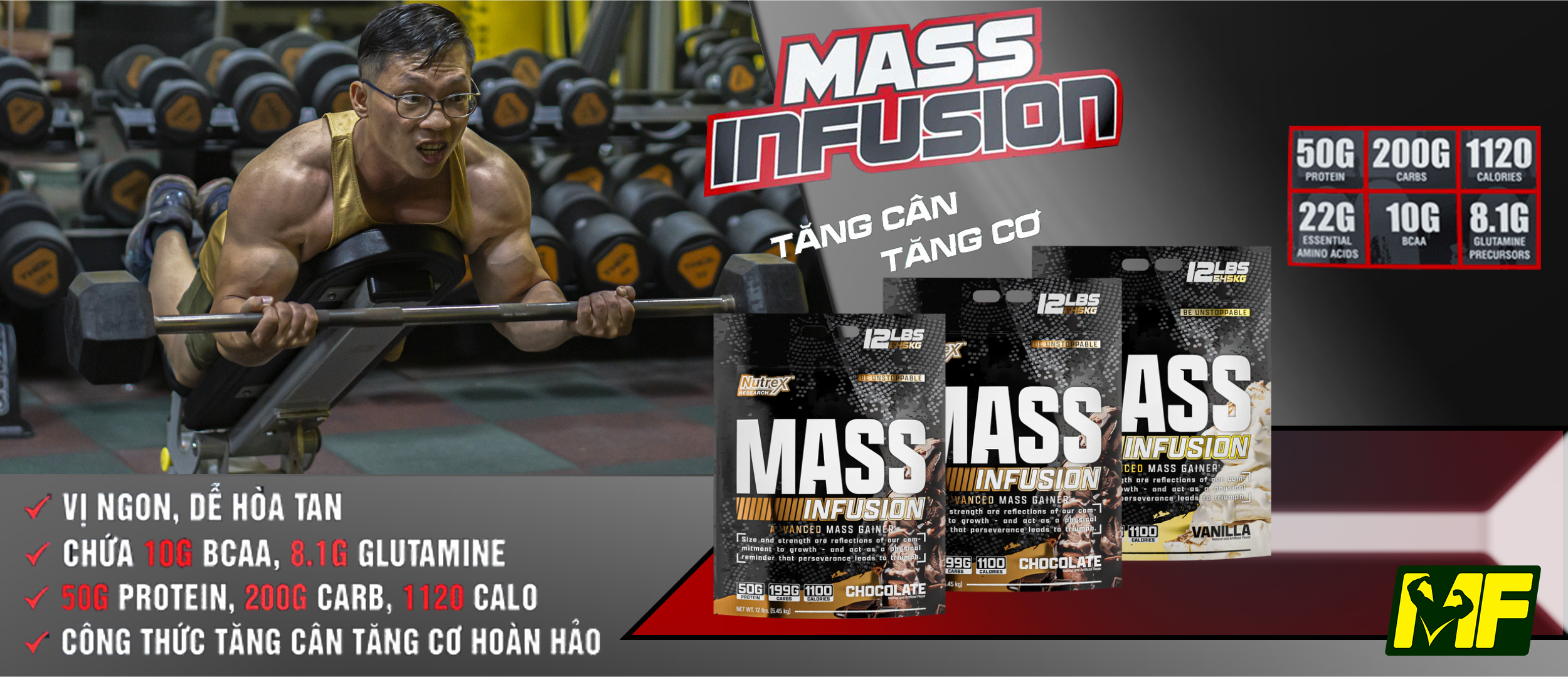 Nutrex Mass Infusion 19 liều dùng