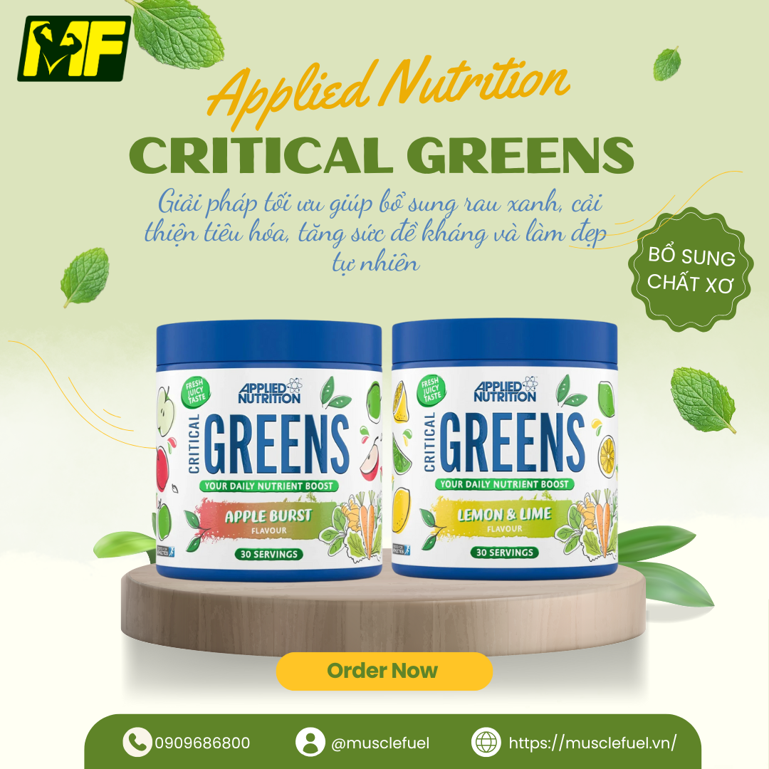 Applied Nutrition Critical Greens, Bổ Sung Chất Xơ- 30 liều dùng