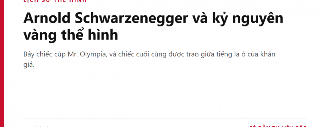 Arnold Schwarzenegger và kỷ nguyên vàng thể hình