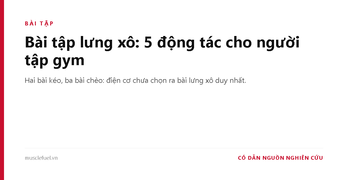 Bài tập lưng xô: 5 động tác cho người tập gym