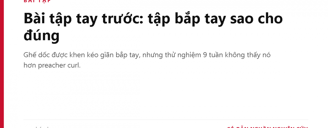 Bài tập tay trước: tập bắp tay sao cho đúng