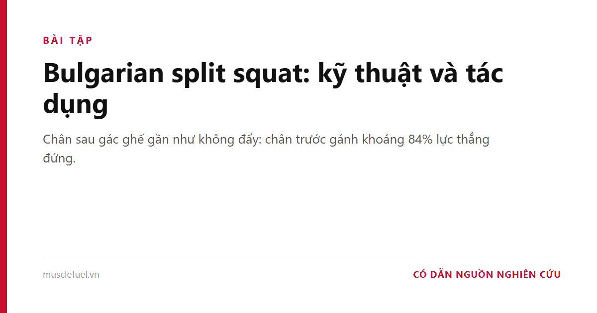 Bulgarian split squat: kỹ thuật và tác dụng