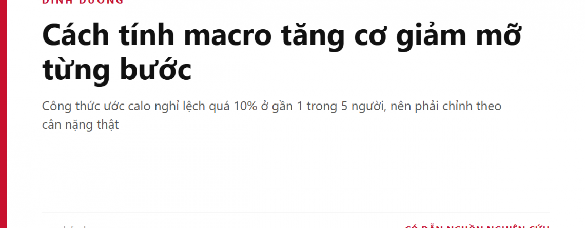 Cách tính macro tăng cơ giảm mỡ từng bước