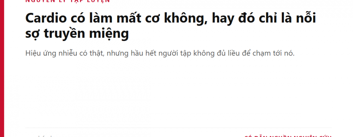 Cardio có làm mất cơ không, hay đó chỉ là nỗi sợ truyền miệng