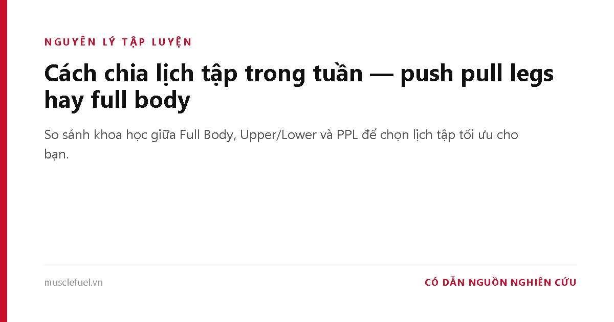 Cách chia lịch tập trong tuần — push pull legs hay full body
