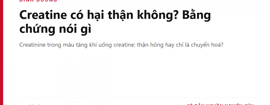 Creatine có hại thận không? Bằng chứng nói gì