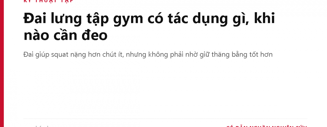 Đai lưng tập gym có tác dụng gì, khi nào cần đeo