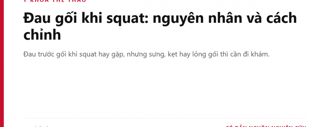 Đau gối khi squat: nguyên nhân và cách chỉnh