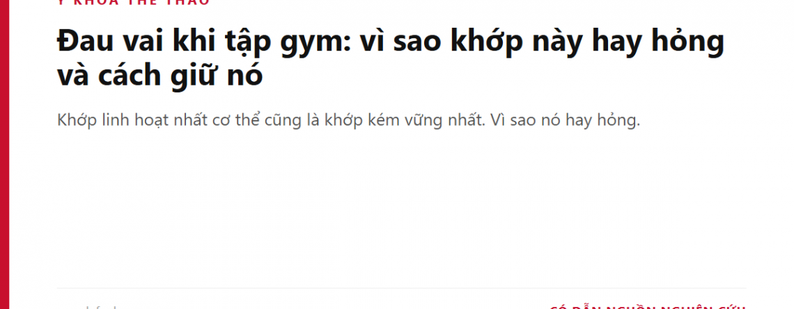 Đau vai khi tập gym: vì sao khớp này hay hỏng và cách giữ nó