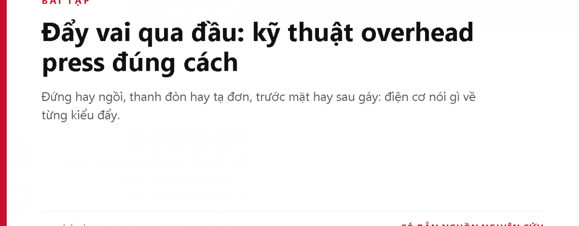 Đẩy vai qua đầu: kỹ thuật overhead press đúng cách