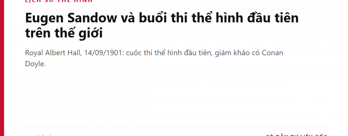 Eugen Sandow và buổi thi thể hình đầu tiên trên thế giới