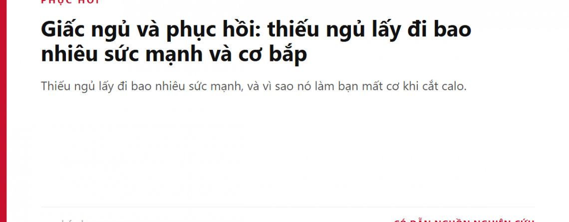 Giấc ngủ và phục hồi: thiếu ngủ lấy đi bao nhiêu sức mạnh và cơ bắp
