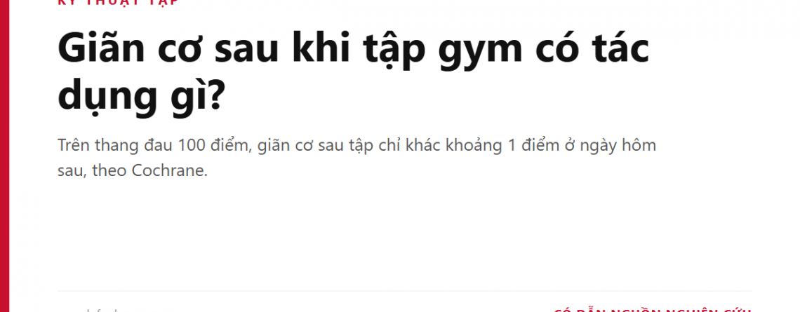 Giãn cơ sau khi tập gym có tác dụng gì?