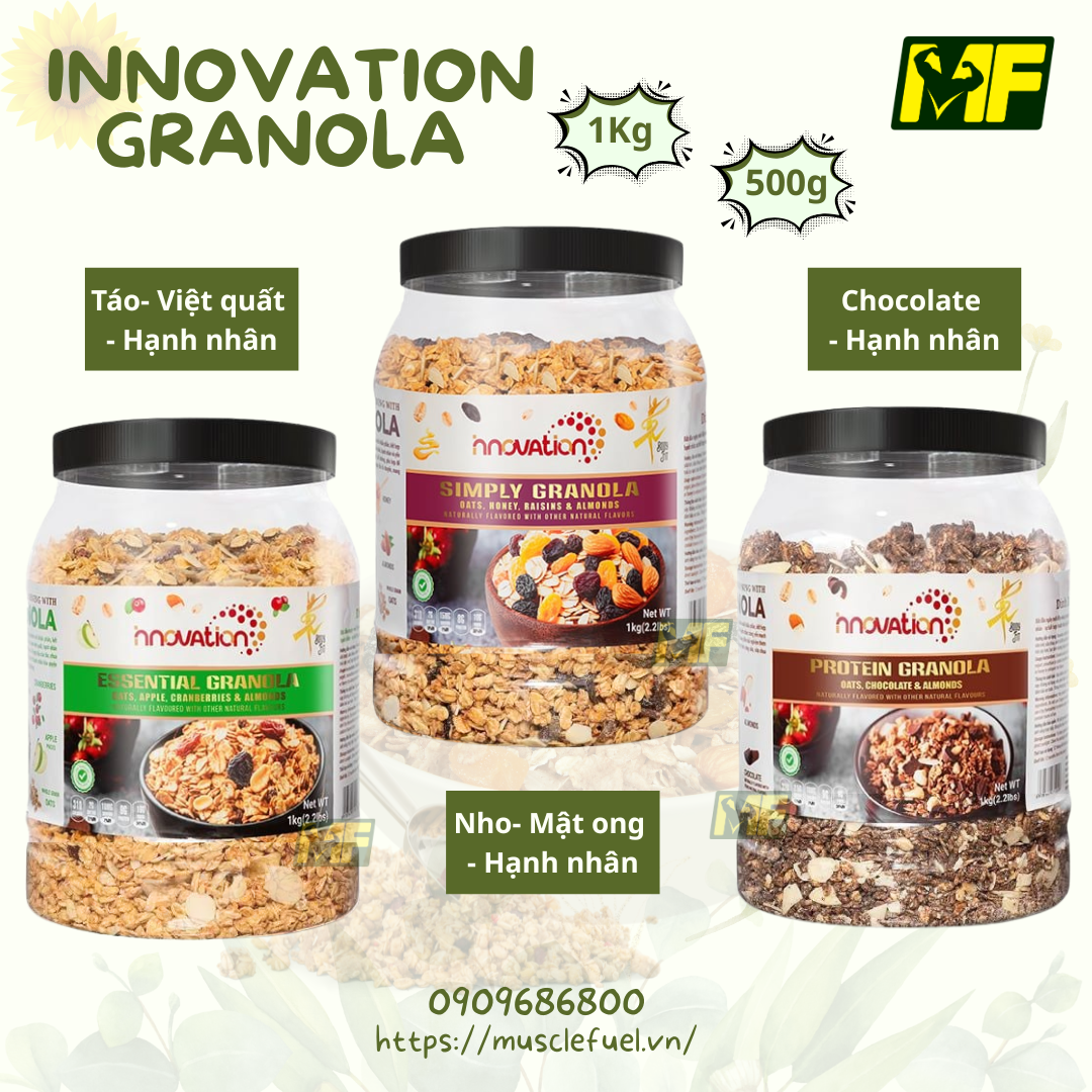 Yến mạch sấy giòn ăn liền Innovation Simple Granola phân loại