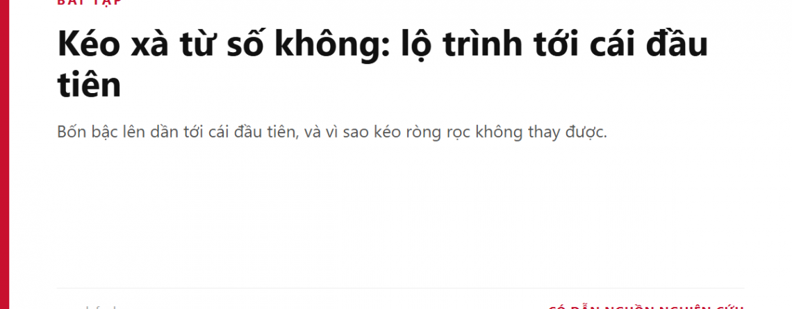 Kéo xà từ số không: lộ trình tới cái đầu tiên