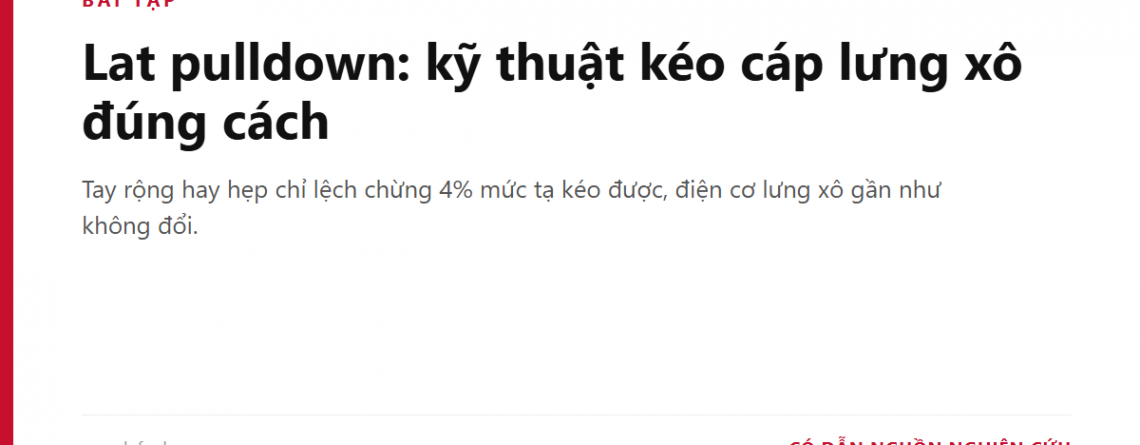 Lat pulldown: kỹ thuật kéo cáp lưng xô đúng cách