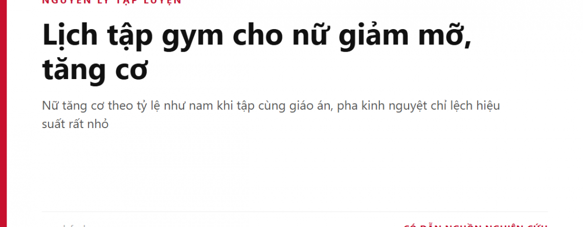 Lịch tập gym cho nữ giảm mỡ, tăng cơ