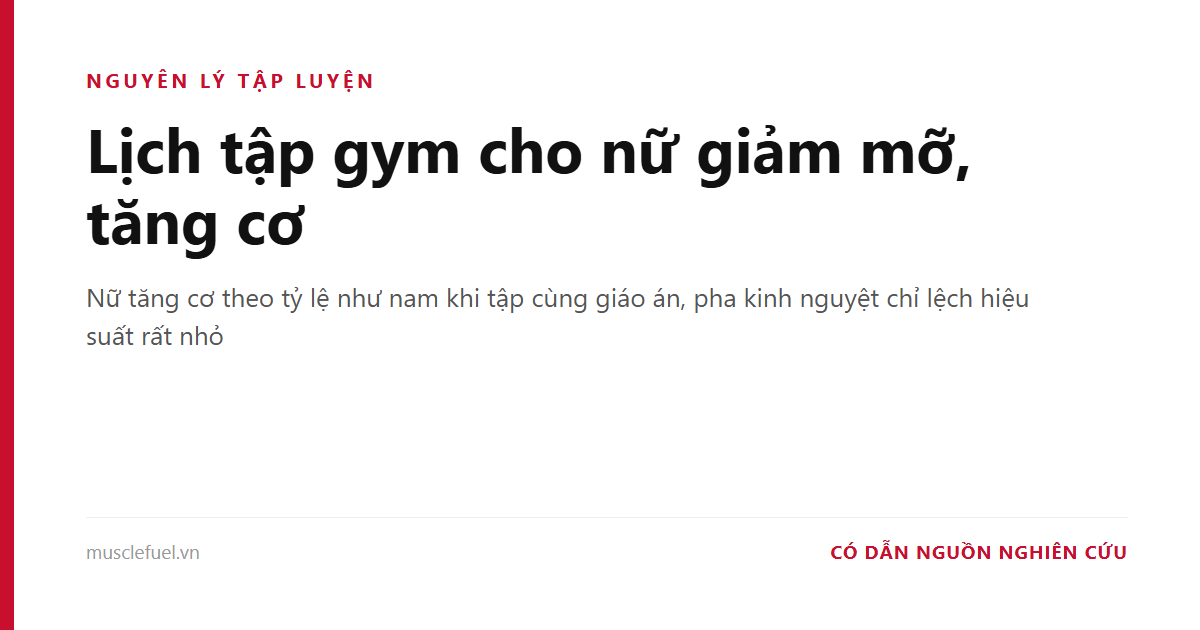 Lịch tập gym cho nữ giảm mỡ, tăng cơ
