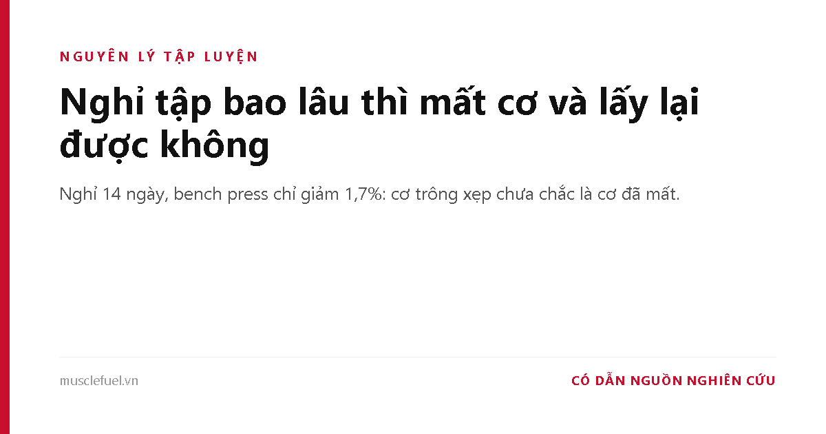 Nghỉ tập bao lâu thì mất cơ và lấy lại được không