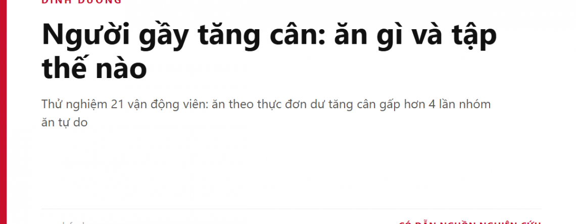 Người gầy tăng cân: ăn gì và tập thế nào