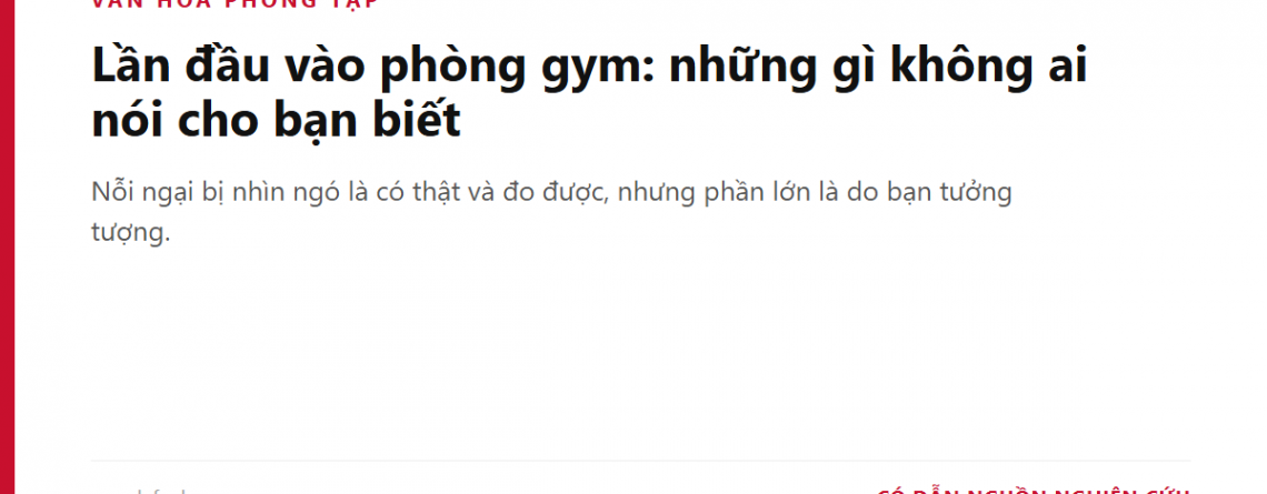 Lần đầu vào phòng gym: những gì không ai nói cho bạn biết