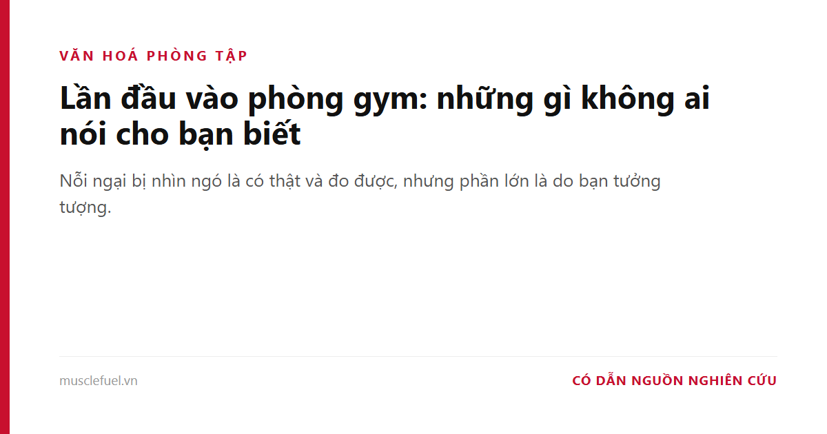Lần đầu vào phòng gym: những gì không ai nói cho bạn biết