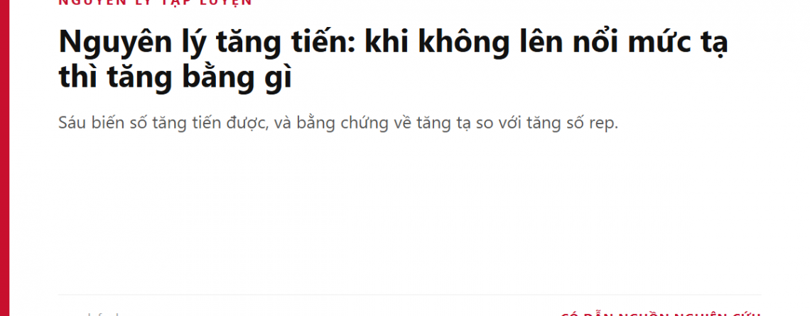 Nguyên lý tăng tiến: khi không lên nổi mức tạ thì tăng bằng gì
