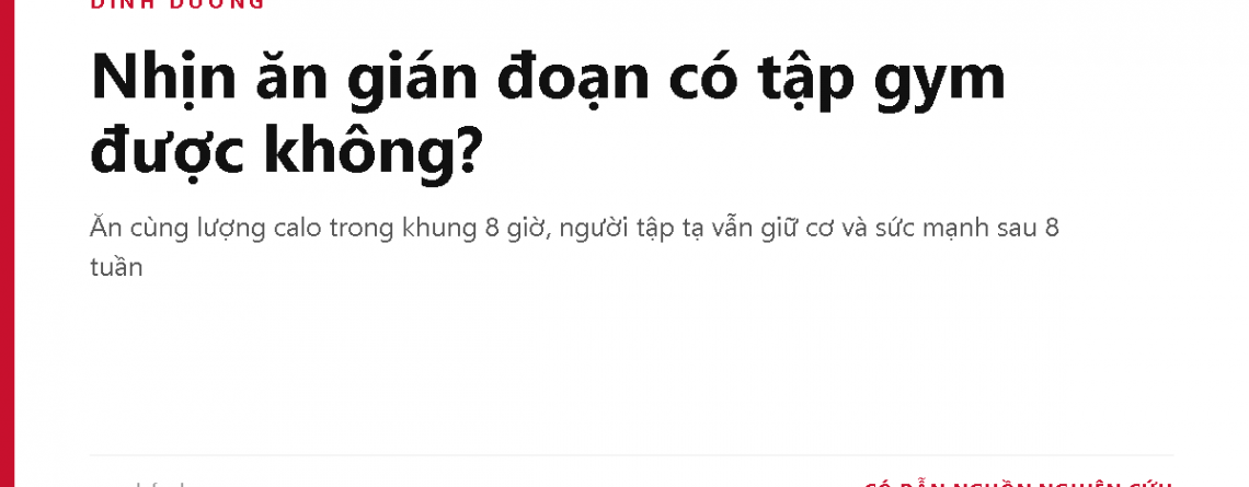 Nhịn ăn gián đoạn có tập gym được không?