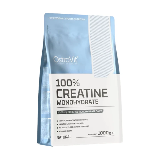 OstroVit Creatine Monohydrate 1kg không vị, dạng túi, mặt trước