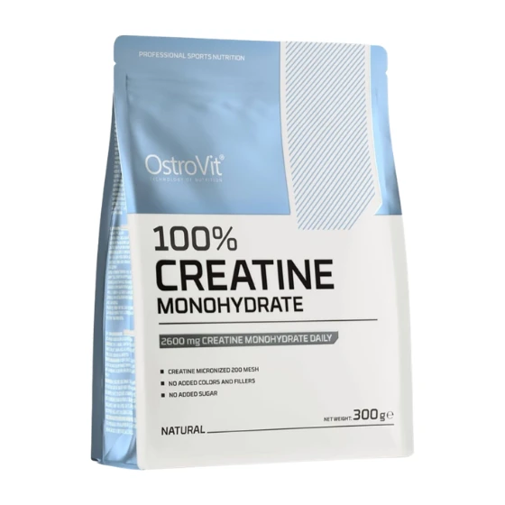 OstroVit Creatine Monohydrate 300g không vị, dạng túi, mặt trước
