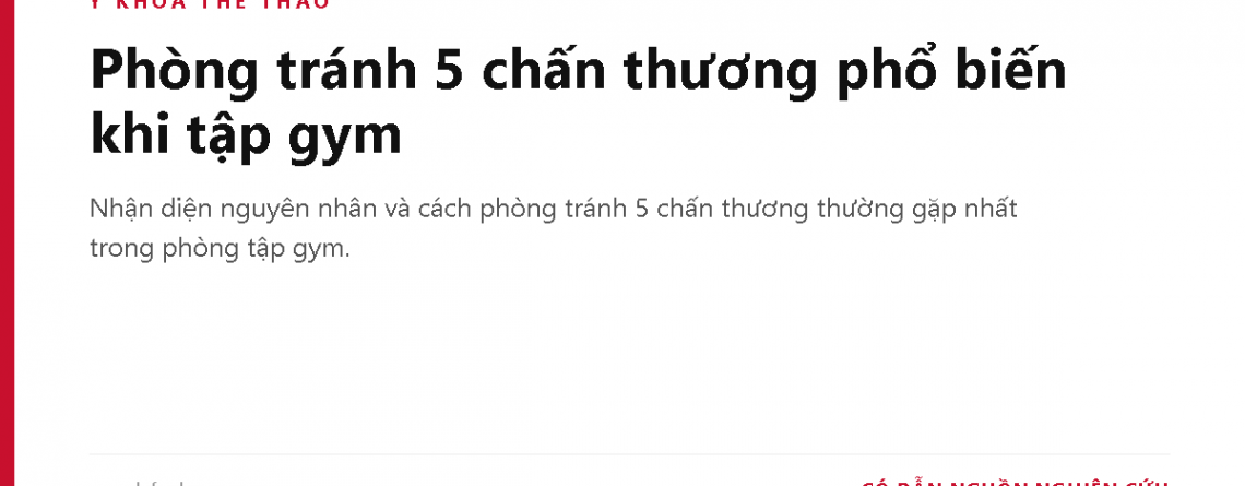 Phòng tránh 5 chấn thương phổ biến khi tập gym