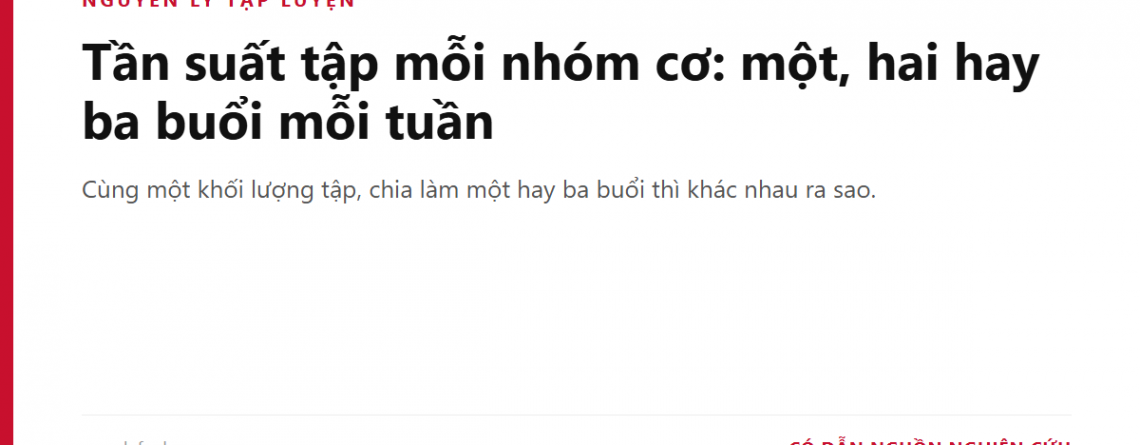 Tần suất tập mỗi nhóm cơ: một, hai hay ba buổi mỗi tuần