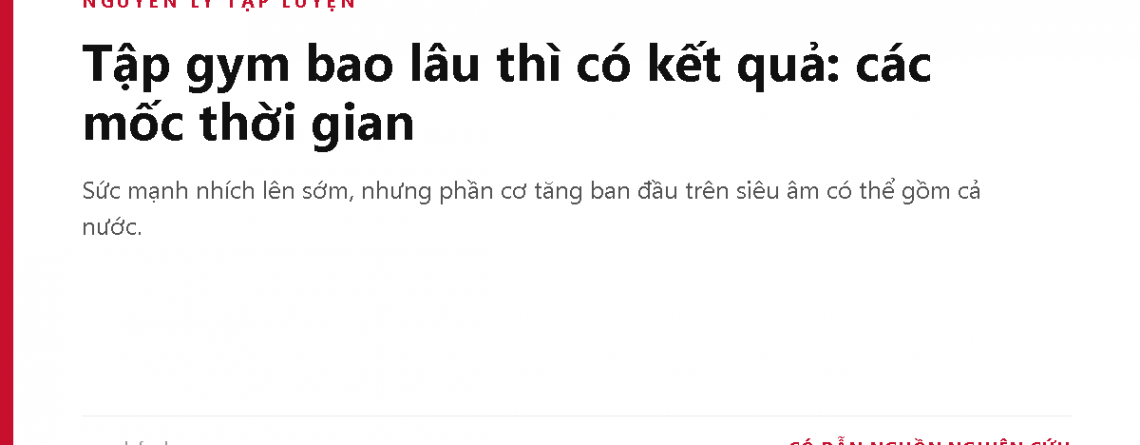 Tập gym bao lâu thì có kết quả: các mốc thời gian