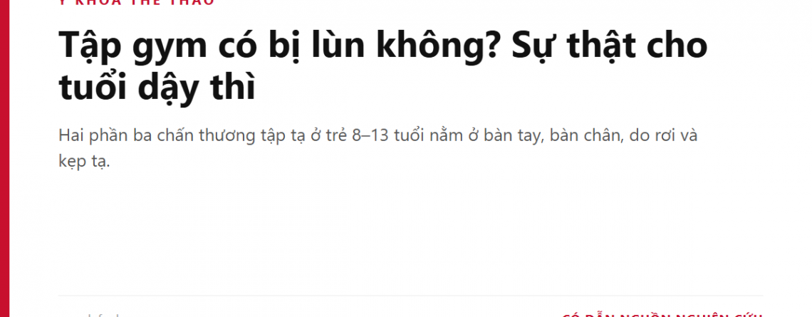 Tập gym có bị lùn không? Sự thật cho tuổi dậy thì