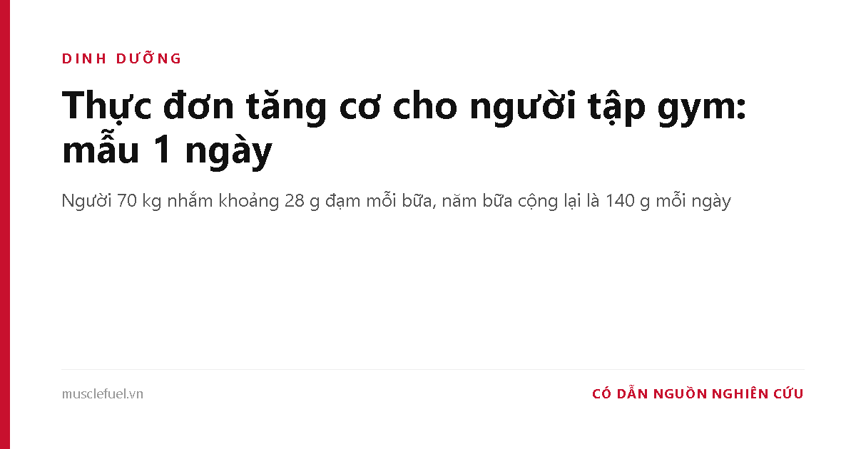 Thực đơn tăng cơ cho người tập gym: mẫu 1 ngày