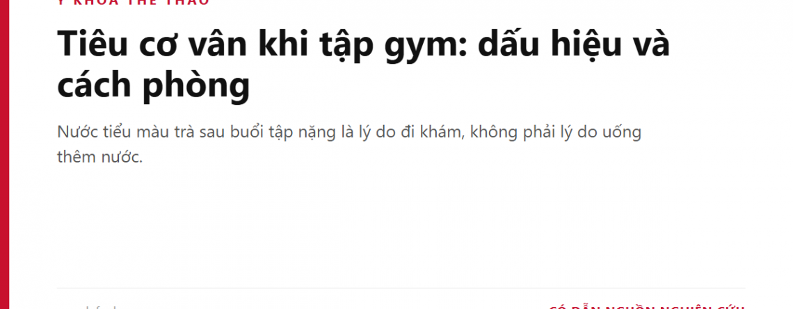 Tiêu cơ vân khi tập gym: dấu hiệu và cách phòng