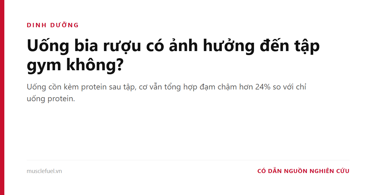 Uống bia rượu có ảnh hưởng đến tập gym không?