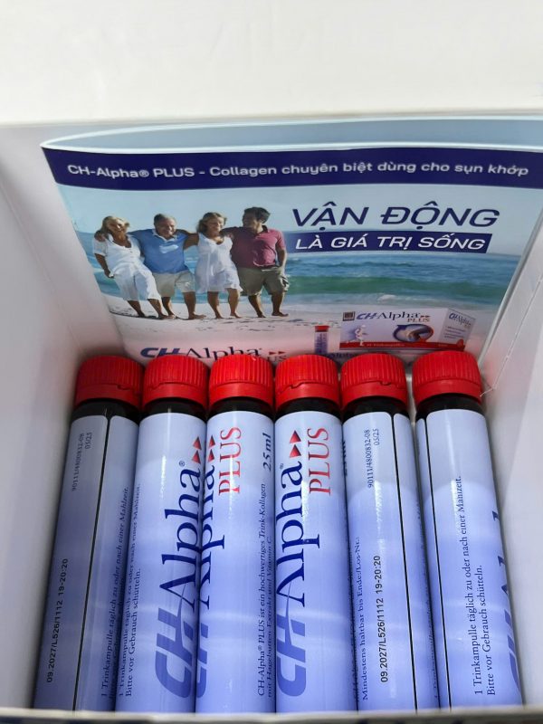 CH-Alpha Plus mở hộp, các ống uống bên trong